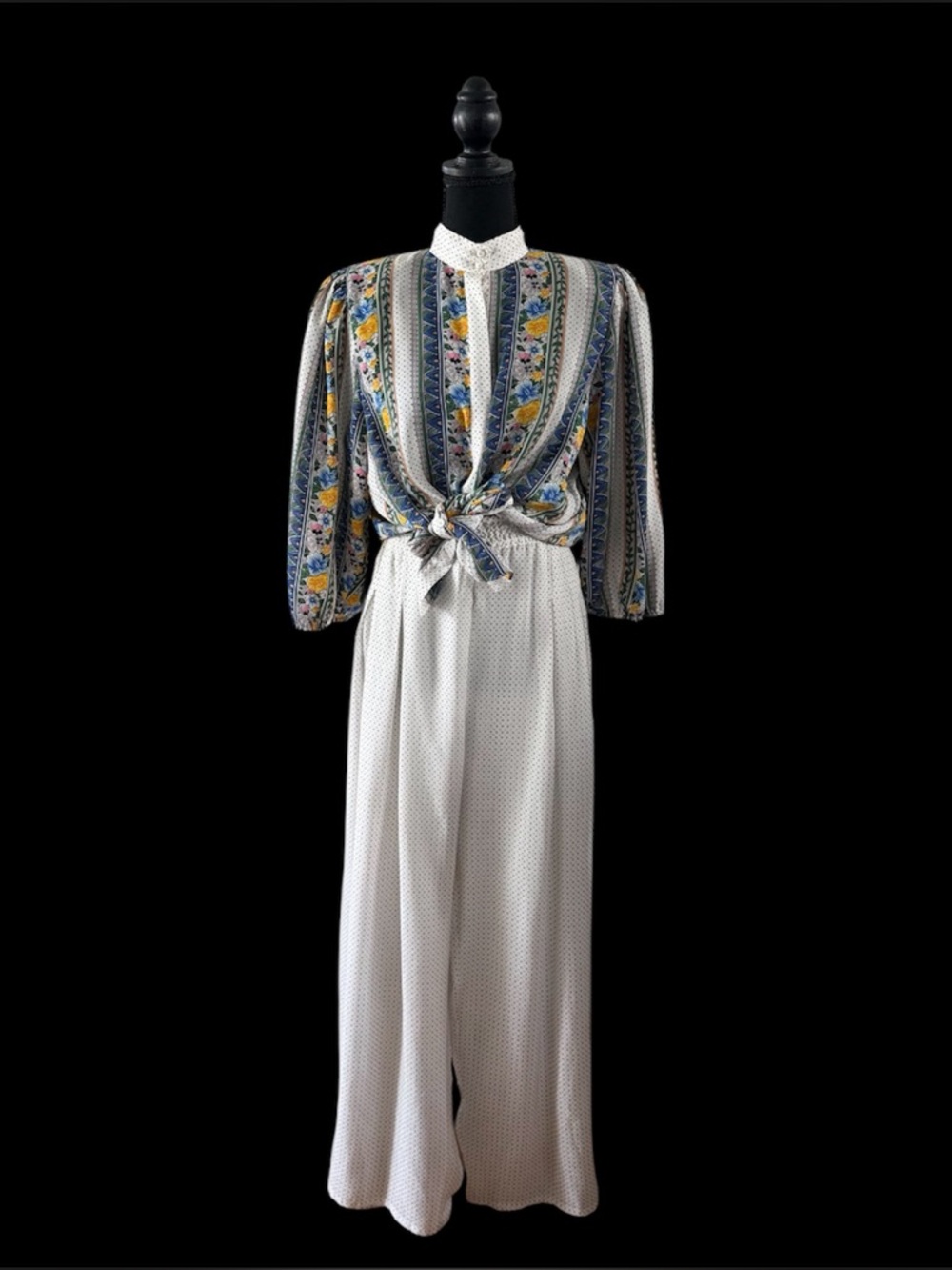 Diane Freis Vintage Floral Multicolor 2pc Pant Suit One Size